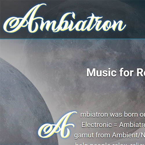 Ambiatron logo with the moon in the background.
